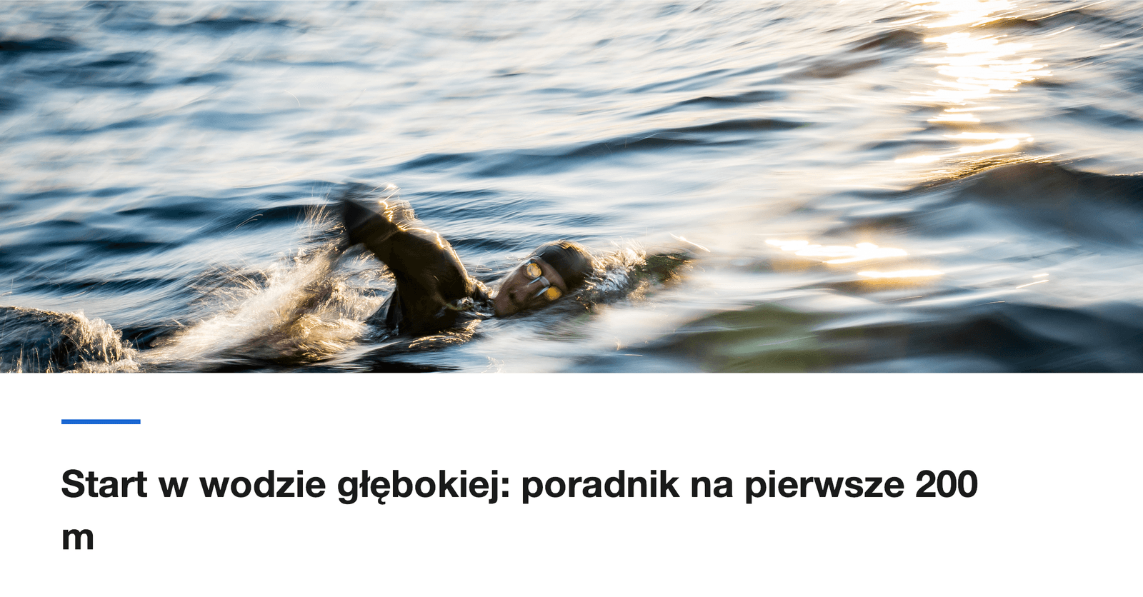 Start w wodzie głębokiej: poradnik na pierwsze 200 m
