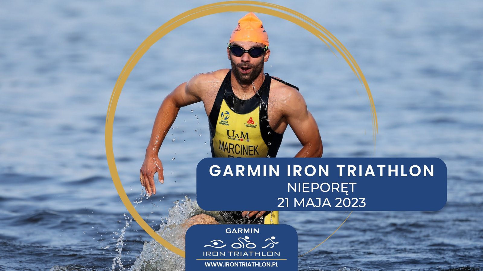 Logo Zawodów Garmin Iron Triathlon Nieporęt 2023