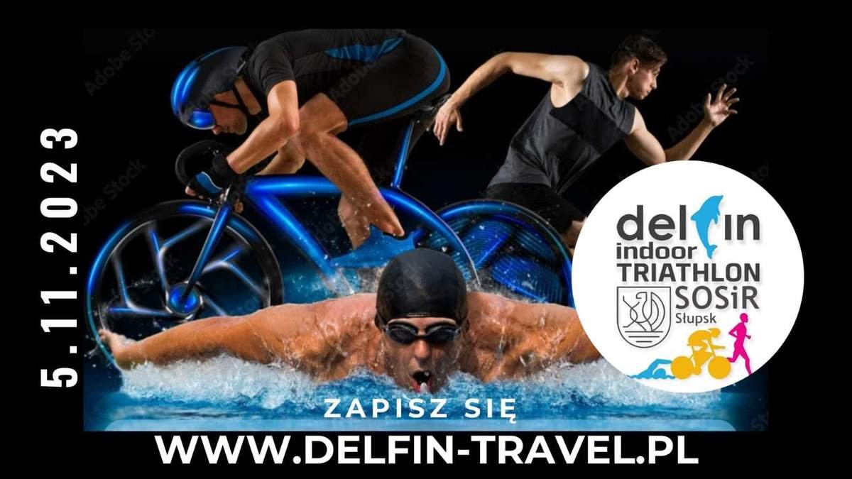 Logo Zawodów Delfin indoor Triathlon SOSIR Słupsk