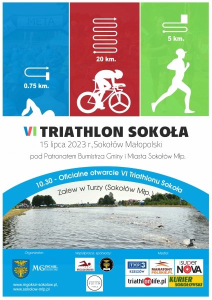 Logo Zawodów Triathlon Sokoła 2023